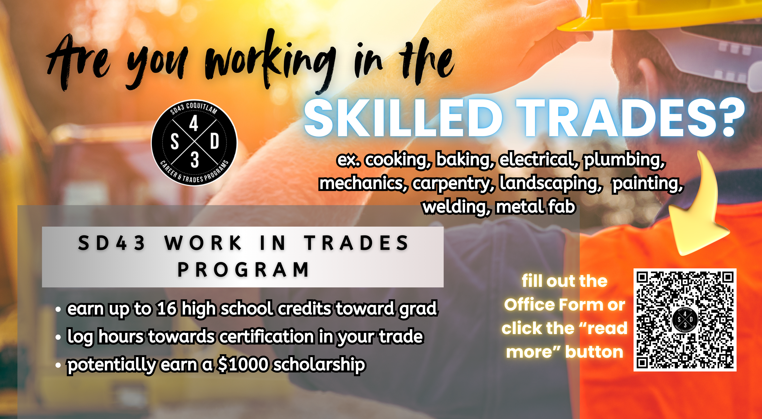 SD43 WORK in Trades Program