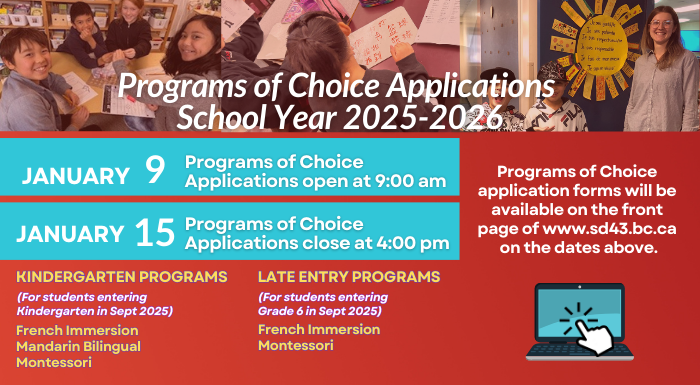 Programs of Choice Applications Open January 9th!